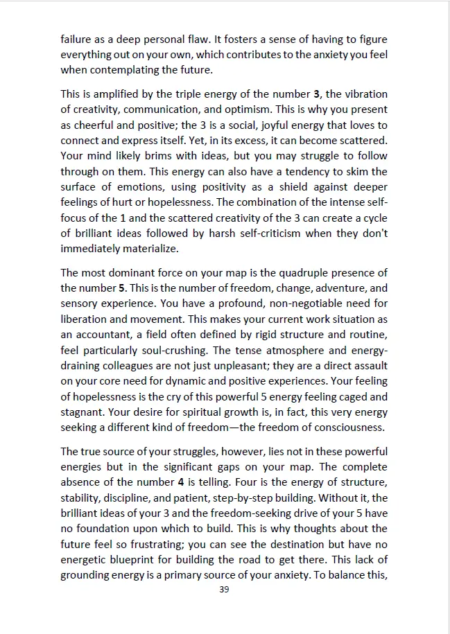 Sample page 4 from the Destiny Book