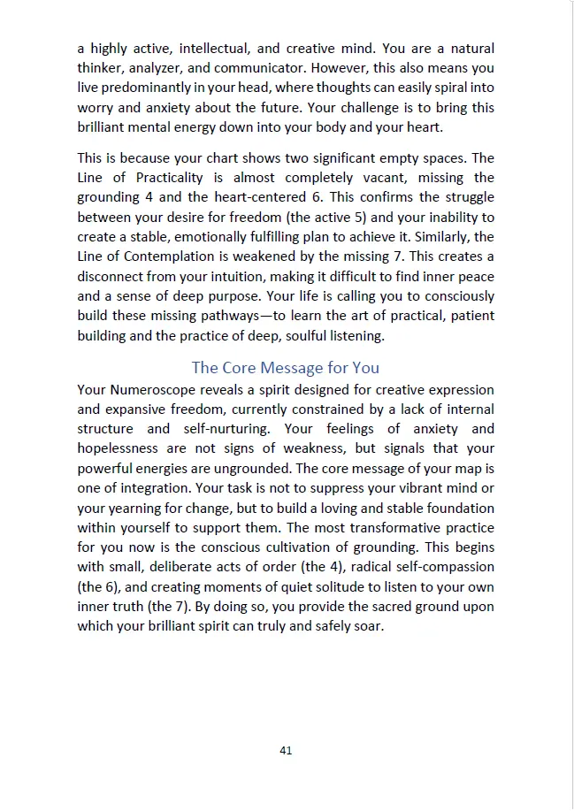 Sample page 6 from the Destiny Book